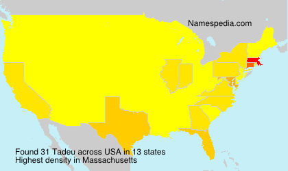 Surname Tadeu in USA Surname Tadeu in USA