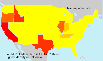 Surname Tadevic in USA Surname Tadevic in USA