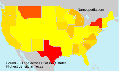 Surname Tage in USA Surname Tage in USA
