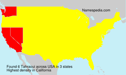 Surname Tahraoui in USA Surname Tahraoui in USA