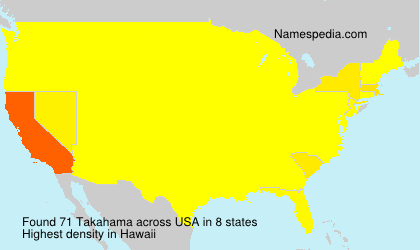 Surname Takahama in USA Surname Takahama in USA