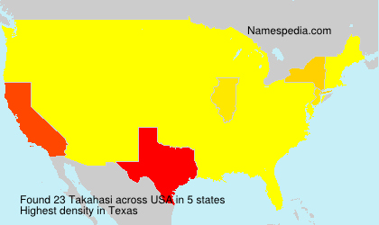Surname Takahasi in USA