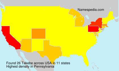 Surname Takebe in USA Surname Takebe in USA