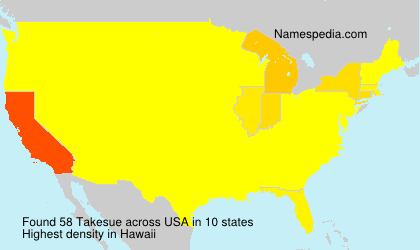 Surname Takesue in USA Surname Takesue in USA