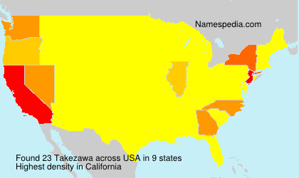 Surname Takezawa in USA Surname Takezawa in USA