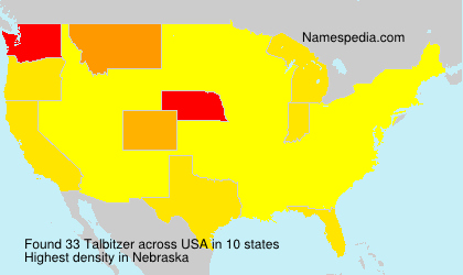 Surname Talbitzer in USA Surname Talbitzer in USA