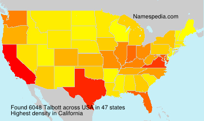 Surname Talbott in USA Surname Talbott in USA