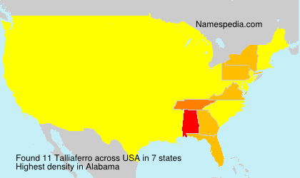 Surname Talliaferro in USA Surname Talliaferro in USA