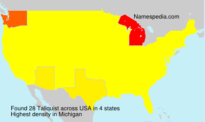 Surname Tallquist in USA Surname Tallquist in USA