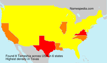 Surname Tameshia in USA Surname Tameshia in USA