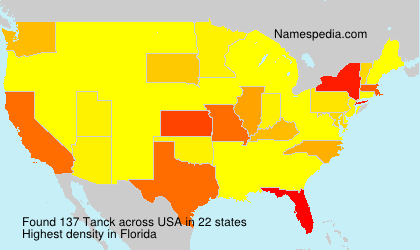 Surname Tanck in USA Surname Tanck in USA