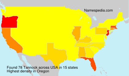Surname Tannock in USA Surname Tannock in USA