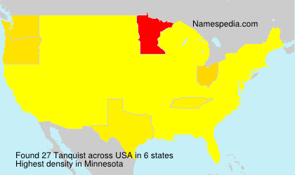 Surname Tanquist in USA Surname Tanquist in USA