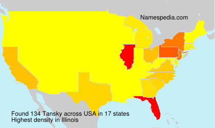 Surname Tansky in USA Surname Tansky in USA