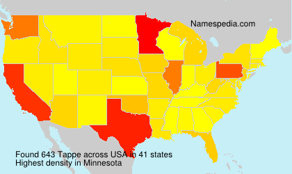 Surname Tappe in USA Surname Tappe in USA