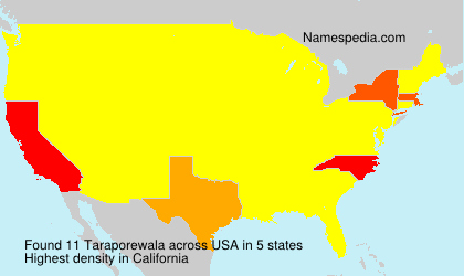 Surname Taraporewala in USA Surname Taraporewala in USA