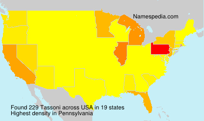Surname Tassoni in USA Surname Tassoni in USA