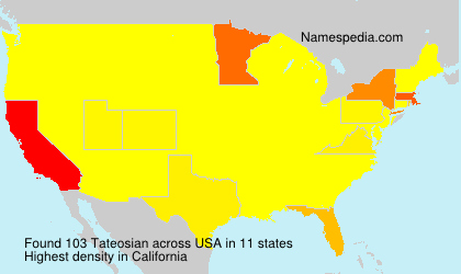 Surname Tateosian in USA Surname Tateosian in USA