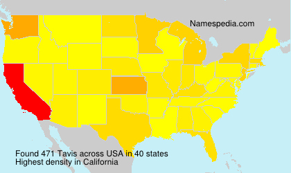 Surname Tavis in USA Surname Tavis in USA