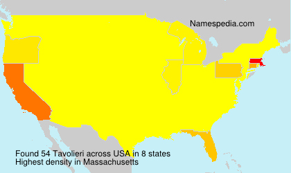Surname Tavolieri in USA Surname Tavolieri in USA