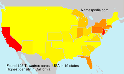 Surname Tawadros in USA Surname Tawadros in USA