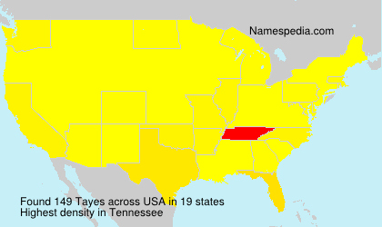 Surname Tayes in USA Surname Tayes in USA