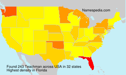 Surname Teachman in USA Surname Teachman in USA