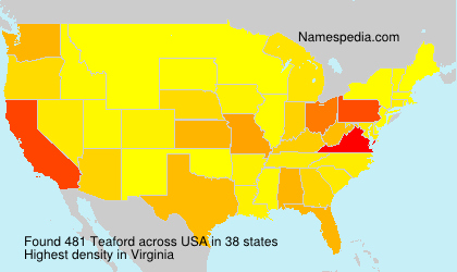 Surname Teaford in USA Surname Teaford in USA