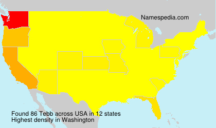 Surname Tebb in USA Surname Tebb in USA