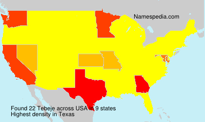 Surname Tebeje in USA Surname Tebeje in USA