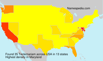 Surname Teclemariam in USA Surname Teclemariam in USA