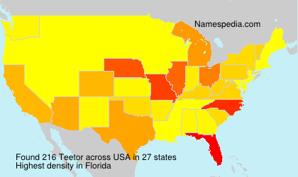 Surname Teetor in USA Surname Teetor in USA