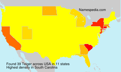 Surname Teiger in USA Surname Teiger in USA