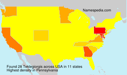 Surname Teklegiorgis in USA Surname Teklegiorgis in USA