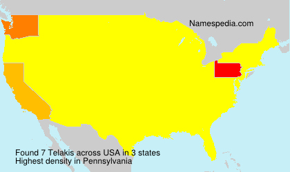 Surname Telakis in USA Surname Telakis in USA
