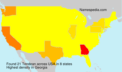 Surname Tendean in USA Surname Tendean in USA