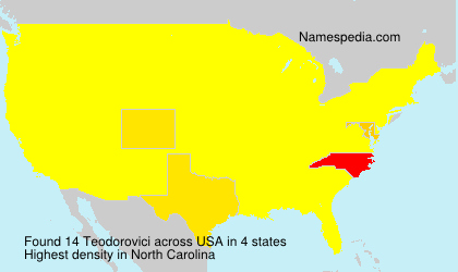 Surname Teodorovici in USA Surname Teodorovici in USA