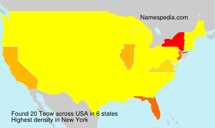 Surname Teow in USA