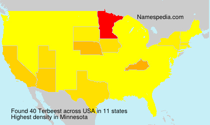 Surname Terbeest in USA Surname Terbeest in USA