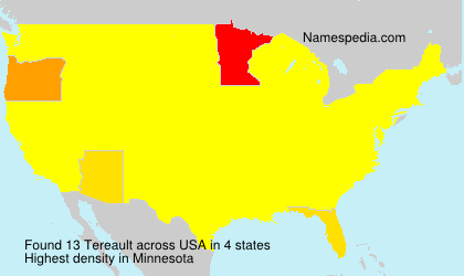 Surname Tereault in USA Surname Tereault in USA