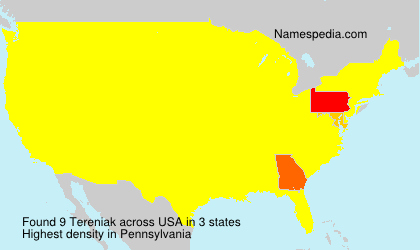 Surname Tereniak in USA Surname Tereniak in USA