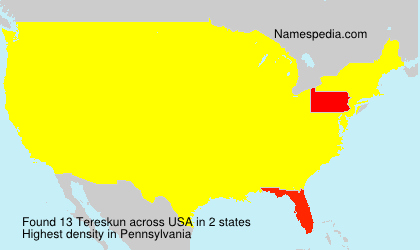 Surname Tereskun in USA Surname Tereskun in USA