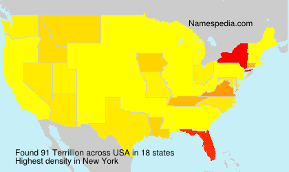 Surname Terrillion in USA Surname Terrillion in USA