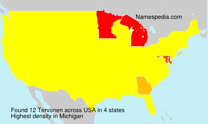 Surname Tervonen in USA Surname Tervonen in USA