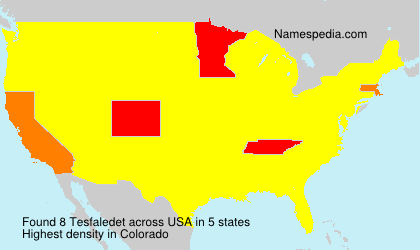 Surname Tesfaledet in USA Surname Tesfaledet in USA