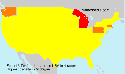 Surname Tesfamriam in USA Surname Tesfamriam in USA