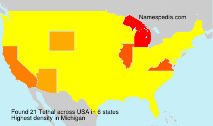 Surname Tethal in USA Surname Tethal in USA