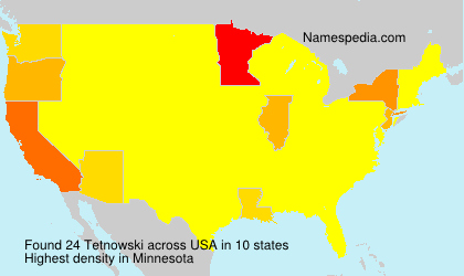 Surname Tetnowski in USA Surname Tetnowski in USA