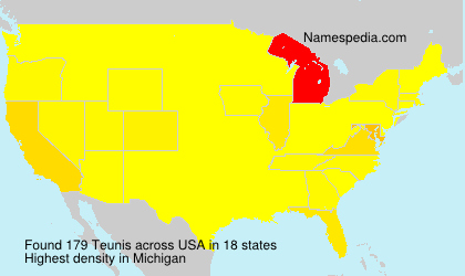 Surname Teunis in USA Surname Teunis in USA