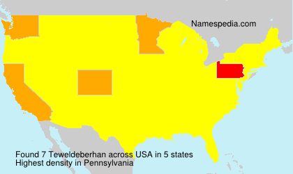 Surname Teweldeberhan in USA Surname Teweldeberhan in USA